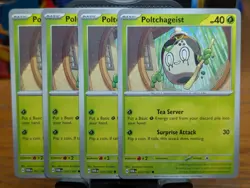 Pokemon TCG Twilight Masquerade Poltchageist 021/167 x4 Playset - Image 1