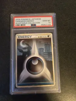2009 POKEMON JAPANESE HEARTGOLD COLLECTION DARKNESS ENERGY PSA 10 - Image 1