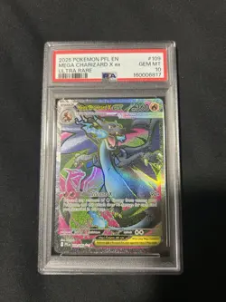 PSA 10 - Pokemon - ME Phantasmal Flames 109/094 - MEGA CHARIZARD X EX - GEM MINT - Image 1