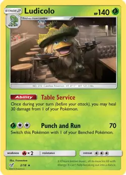 Ludicolo - Detective Pikachu - 2/18 - Pokemon TCG - LP - Holo Rare - Image 1