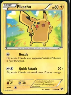 Pikachu 42/146 Common XY Pokemon Moderately Played - Image 2