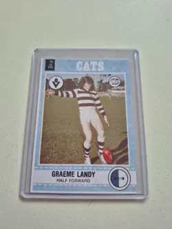 Graeme Landy Geelong Cats 1977 VFL Scanlens football card replacement correct - Image 1