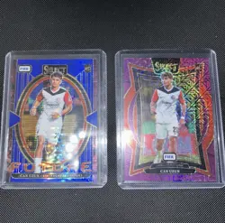 Can Uzun 2024-25 Panini Select RC Rookie 2-Card Lot Blue & Purple Prizm - Image 1