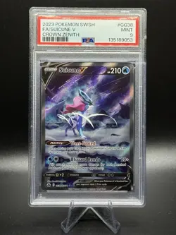 SUICUNE V- SWORD & SHIELD CROWN ZENITH #GG38 FULL ART- PSA 9 MINT - Image 1