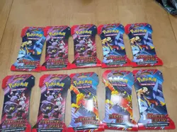 Pokemon Destined Rivals Sealed Sleeved Booster Packs 10 Total - Image 1