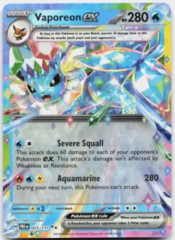 Vaporeon ex 023/131 Holo Double Rare Prismatic Evolutions Pokemon Near Mint - Image 1