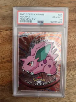2000 TOPPS CHROME POKEMON T.V. #32 NIDORAN PSA 10 - Image 1
