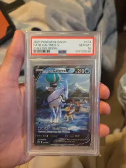 2021 Pokemon Sword & Shield Chilling Reign Calyrex V #164 FA/IR PSA 10 - Image 1