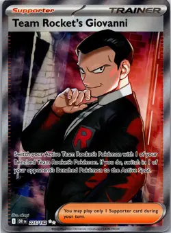 Team Rocket's Giovanni 225/182 Ultra Rare Destined Rivals Pokemon Holo Near Mint - Image 1