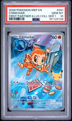 2026 POKEMON MEP EN-ME BLACK STAR PROMO #041 CHIMCHAR PSA 10 - Image 1