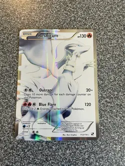 Reshiram 113/114 Ultra Rare Black & White Pokemon Holo Near Mint - Image 1