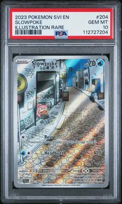 SLOWPOKE 204 ILLUSTRATION RARE SVI EN-SCARLET & VIOLET POKEMON PSA 10 - Image 1