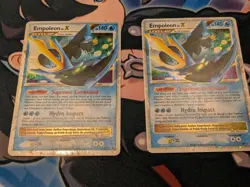 TWO Pokemon TCG Empoleon LV.X DP11 Pokemon Black Star Promo Holo 2007 - Image 1