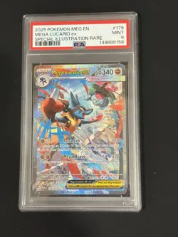 PSA 9 2025 Pokemon TCG Mega Lucario ex Special Illustration Rare 179/132 EN - Image 1