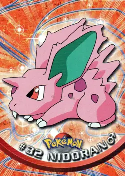 Pokemon #32 Nidoran Card Topps TV Animation Edition 1999 - Image 1