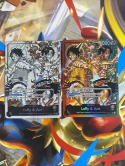 One Piece ST30-001 Luffy Ace Parallel L-P Leader Black White Textured Star - Image 1