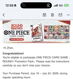 One Piece Round 1 collab pack. Confirmed Preorder! Per pack. - Image 2