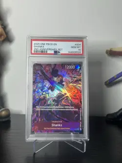 Shanks OP09-004 PSA 10 One Piece Card Game EN 2025 2nd Anniversary Holo - Image 1