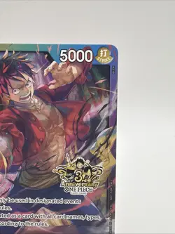 ONE PIECE TCG MONKEY. D. LUFFY RARE 3RD ANNIVERSARY PROMO ALT ART STAMPED LOGO - Image 4