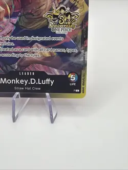 ONE PIECE TCG MONKEY. D. LUFFY RARE 3RD ANNIVERSARY PROMO ALT ART STAMPED LOGO - Image 5