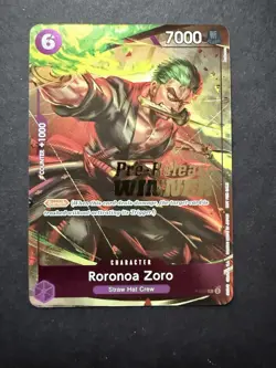 Roronoa Zoro One Piece PR P-045 Promo Card Pre-release Tournament Winner! NM - Image 1