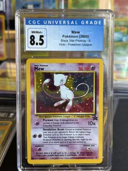 2000 Pokemon Black Star promo pokemon League #9 Mew Holo CGC 8.5+ NM-MT with 🌀 - Image 1