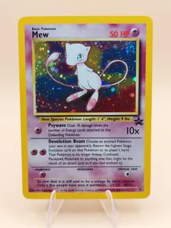 Mew Holo Rare Pokemon Black Star Promo #9 WOTC 1999-2000 SWIRL - Image 1