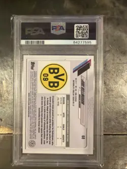 2020-21 Topps Chrome UCL Sapphire Edition Jude Bellingham #68 RC PSA 10 Rookie - Image 2