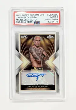 2024 Topps Chrome UFC Main Event Autograph Charles Oliveira #MEA-COL Auto PSA 9 - Image 1