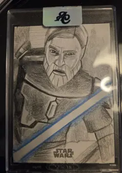 2021 Topps Star Wars Galaxy Chrome 1/1 Sketch Chris Owen Art - Image 1