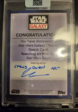 2021 Topps Star Wars Galaxy Chrome 1/1 Sketch Chris Owen Art - Image 2
