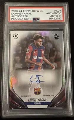 2023-24 Topps UEFA Club Competitions - Lamine Yamal Autograph PSA Auto 10 - Image 1
