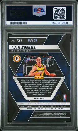 2024 Panini Mosaic #129 Tj Mcconnell Purple Snakeskin PSA 10 #/24 - Image 2