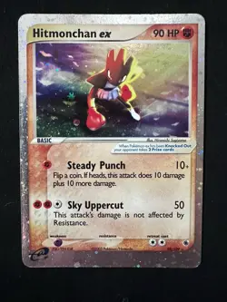 Pokemon TCG Hitmonchan EX Ruby and Sapphire Holo Ultra Rare Card 98/109 - Image 1