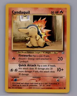 Cyndaquil (57) 57/111 Common Neo Genesis Pokemon Card - Image 1