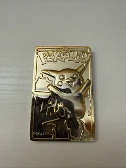 Pikachu Pokemon Card 23k Gold Plated Limited Edition Burger King 1999 Nintendo - Image 1