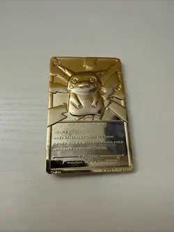 Pikachu Pokemon Card 23k Gold Plated Limited Edition Burger King 1999 Nintendo - Image 3