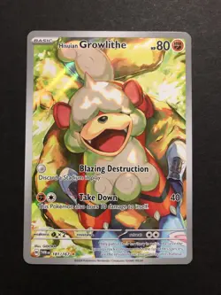 Pokemon TCG Hisuian Growlithe Twilight Masquerade Full Art Holo Card 181/167 - Image 1