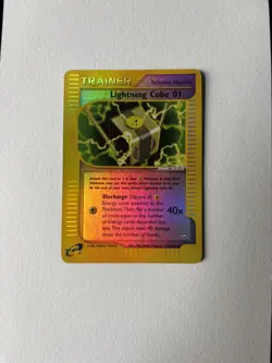 Reverse Holo Lightning Cube 01 Aquapolis 127/147 Uncommon Pokemon Card - Image 2