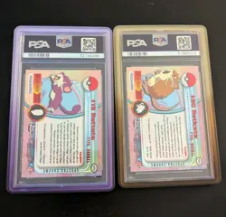2000 TOPPS CHROME POKEMON T.V. SPECTRA #19 RATTATA & RATICATE #20 PSA 10 - Image 2