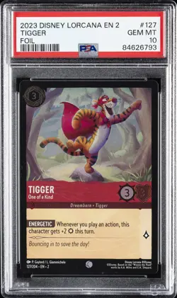2023 DISNEY LORCANA EN 2-RISE OF THE FLOODBORN TIGGER - ONE OF A KIND PSA 10 - Image 1