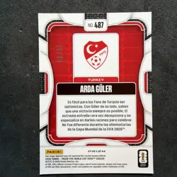 2026 Panini Prizm FIFA World Cup Arda Guler #487 Aguila Prizms /70 - Image 2