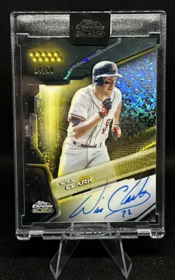 2026 Topps Chrome Black Will Clark #CBA-WC Gold Mini-Diamond Refractor Auto /50 - Image 1