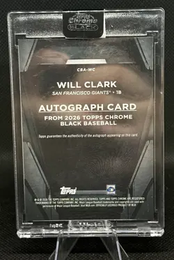 2026 Topps Chrome Black Will Clark #CBA-WC Gold Mini-Diamond Refractor Auto /50 - Image 3