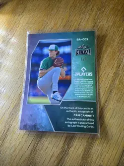 2026 Leaf Metal Baseball Cam Caminiti Auto Gold Shimmer 1/1 Braves - Image 2