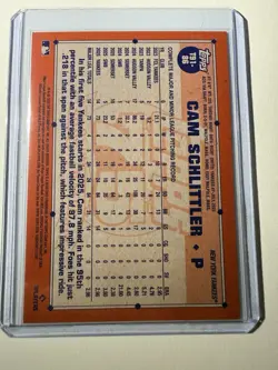 Topps 2026 1991 Topps Baseball Insert Cam Schlittler RC #T91-86 Yankees Series 1 - Image 2