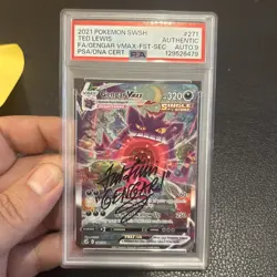 Pokemon Gengar VMax 271/264 Art Secret Fusion Strike PSA auto 9 ted Lewis - Image 1