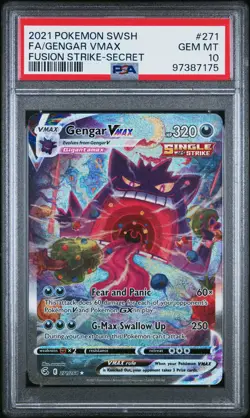 Gengar Vmax 271/264 Secret Fusion Strike Pokemon PSA 10 - Image 1