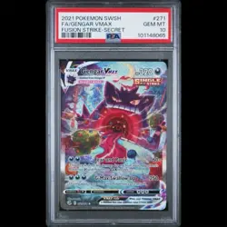 PSA 10 Gengar VMAX 271/264 Fusion Strike Alternate Art Pokemon TCG - Image 1