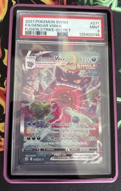 Pokemon Gengar VMAX Fusion Strike Holo Card 271/264 - PSA 9 - Image 1